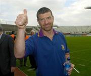6 June 2004; Pat Roe, Wexford, manager celebrates the win againat Kildare after the final whistle. Bank of Ireland Leinster Senior Football Championship, Wexford v Kildare, Croke Park, Dublin. Picture credit; Matt Browne / SPORTSFILE