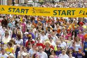 7 June 2004; Some of the thousands of competitors taking part in the 2004 Flora Women's Mini-Marathon. Dublin. Picture credit; Brendan Moran / SPORTSFILE