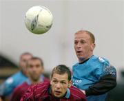 7 June 2004; Declan O'Brien, Drogheda United, in action against Thomas Heary, Bohemians. eircom League, Premier Division, Drogheda United v Bohemians, United Park, Drogheda, Co. Louth. Picture credit; David Maher / SPORTSFILE
