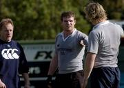 8 June 2004; Ireland head coach Eddie O'Sullivan with captain Brian O'Driscoll, right, and Gordon D'Arcy during Ireland rugby squad training. The Villages Rugby Ground, Capetown, South Africa. Picture credit; Matt Browne / SPORTSFILE