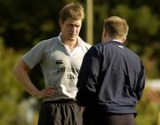 8 June 2004; Ronan O'Gara pictured with head coach Eddie O'Sullivan during Ireland rugby squad training. The Villages Rugby Ground, Capetown, South Africa. Picture credit; Matt Browne / SPORTSFILE