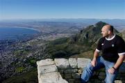 9 June 2004; Ireland's John Hayes takes in the view of Cape Town from Table Mountain, during a rest day from training. Capetown, South Africa. Picture credit; Matt Browne / SPORTSFILE