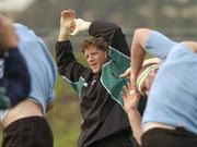 10 June 2004; Simon Easterby stretches during Ireland rugby squad training. Sea Point Rugby Football Club, Cape Town, South Africa. Picture credit; Matt Browne / SPORTSFILE