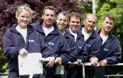 10 June 2004; The Irish Sailing Association announced the Irish team to take part in the Olympic Games in Athens next August. Pictured at the announcement in Dublin are 6 of the Irish team, from left, Maria Coleman, Rory Fitzpatrick, Tom Fitzpatrick, Fraser Brown, Mark Mansfield and Killian Collins. Picture credit; Brendan Moran / SPORTSFILE