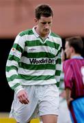 4 June 2004; Jason McGuinness, Shamrock Rovers, leaves the pitch after being sent off. eircom league, Premier Division, Shamrock Rovers v Drogheda United, Richmond Park, Dublin. Picture credit; Brian Lawless / SPORTSFILE