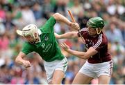18 August 2013; Cian Lynch, Limerick, in action against Shane Cooney, Galway. Electric Ireland GAA Hurling All-Ireland Minor Championship, Semi-Final, Limerick v Galway, Croke Park, Dublin. Picture credit: Stephen McCarthy / SPORTSFILE