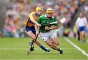 18 August 2013; Paul Browne, Limerick, in action against Colm Galvin, Clare. GAA Hurling All-Ireland Senior Championship, Semi-Final, Limerick v Clare, Croke Park, Dublin. Picture credit: Stephen McCarthy / SPORTSFILE