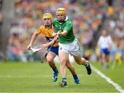 18 August 2013; Paul Browne, Limerick, in action against Colm Galvin, Clare. GAA Hurling All-Ireland Senior Championship, Semi-Final, Limerick v Clare, Croke Park, Dublin. Picture credit: Stephen McCarthy / SPORTSFILE