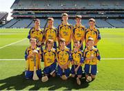 18 August 2013; The Clare hurling team, back row, left to right, Diarmuid Maher, Thomas Tyner, Shane Hanly, ƒanna McMahon, Ciarán Lawless, front row, left to right, Matthew Sheridan, Stephen Hallinan, Tom Prior, Eoin McCallion and PJ Murphy, before the INTO/RESPECT Exhibition GoGames at the GAA Hurling All-Ireland Senior Championship Semi-Final between Limerick and Clare. Croke Park, Dublin. Picture credit: Dáire Brennan / SPORTSFILE