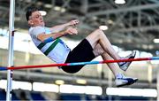 5 February 2023; Richard Butler of Clonmel AC, Tipperary, competing in the Men's M60 High Jump during the 123.ie National Masters Indoor Championships at the TUS International arena in Athlone, Westmeath. Photo by Ben McShane/Sportsfile