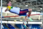 5 February 2023; Paul Curtayne of Raheny Shamrock AC, Dublin, competing in the Men's M50 High Jump during the 123.ie National Masters Indoor Championships at the TUS International arena in Athlone, Westmeath. Photo by Ben McShane/Sportsfile