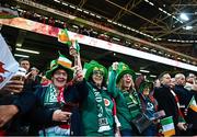 4 February 2023; Ireland supporters during the Guinness Six Nations Rugby Championship match between Wales and Ireland at Principality Stadium in Cardiff, Wales. Photo by David Fitzgerald/Sportsfile
