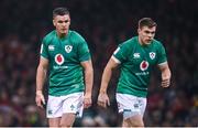 4 February 2023; Jonathan Sexton of Ireland, left, and Garry Ringrose during the Guinness Six Nations Rugby Championship match between Wales and Ireland at Principality Stadium in Cardiff, Wales. Photo by David Fitzgerald/Sportsfile