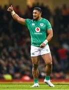 4 February 2023; Bundee Aki of Ireland during the Guinness Six Nations Rugby Championship match between Wales and Ireland at Principality Stadium in Cardiff, Wales. Photo by Brendan Moran/Sportsfile