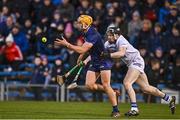 4 February 2023; Ronan Maher of Tipperary in action against  PJ Scully of Laois during the Allianz Hurling League Division 1 Group B match between Tipperary and Laois at FBD Semple Stadium in Thurles, Tipperary. Photo by Sam Barnes/Sportsfile