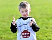 5 February 2023; Kildare supporter Logan O'Hara, from Milltown, at the Allianz Football League Division 2 match between Kildare and Cork at St Conleth's Park in Newbridge, Kildare. Photo by Piaras Ó Mídheach/Sportsfile