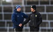 5 February 2023; Monaghan manager Vinnie Corey with Kerry manager Jack O'Connor before the Allianz Football League Division 1 match between Kerry and Monaghan at Fitzgerald Stadium in Killarney, Kerry. Photo by Eóin Noonan/Sportsfile
