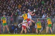 5 February 2023; Conn Kilpatrick of Tyrone in action against Jason McGee of Donegal during the Allianz Football League Division 1 match between Tyrone and Donegal at O'Neill's Healy Park in Omagh, Tyrone. Photo by Ramsey Cardy/Sportsfile