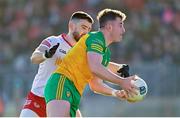 5 February 2023; Patrick McBrearty of Donegal in action against Padraig Hampsey of Tyrone during the Allianz Football League Division 1 match between Tyrone and Donegal at O'Neill's Healy Park in Omagh, Tyrone. Photo by Ramsey Cardy/Sportsfile