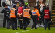 5 February 2023; Damien Comer of Galway is stretchered off the field after sustaining an injury during the Allianz Football League Division 1 match between Galway and Roscommon at Pearse Stadium in Galway. Photo by Ray Ryan/Sportsfile