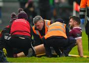 5 February 2023; Damien Comer of Galway receives treatment after sustaining an injury during the Allianz Football League Division 1 match between Galway and Roscommon at Pearse Stadium in Galway. Photo by Ray Ryan/Sportsfile