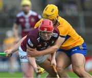 5 February 2023; `Darragh Egerton of Westmeath is tackled by Mark Rodgers of Clare during the Allianz Hurling League Division 1 Group A match between Clare and Westmeath at Cusack Park in Ennis, Clare. Photo by Ray McManus/Sportsfile