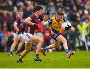 5 February 2023; Robbie Dolan of Roscommon in action against Sean Kelly of Galway during the Allianz Football League Division 1 match between Galway and Roscommon at Pearse Stadium in Galway. Photo by Ray Ryan/Sportsfile