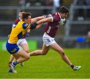 5 February 2023; Neil Mulcahy of Galway in action against Dylan Ruane of Roscommon during the Allianz Football League Division 1 match between Galway and Roscommon at Pearse Stadium in Galway. Photo by Ray Ryan/Sportsfile