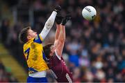 5 February 2023; Mathew Tierney of Galway in action against Niall Daly of Roscommon during the Allianz Football League Division 1 match between Galway and Roscommon at Pearse Stadium in Galway. Photo by Ray Ryan/Sportsfile