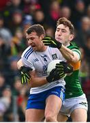 5 February 2023; Ryan Wylie of Monaghan is tackled by Paudie Clifford of Kerry during the Allianz Football League Division 1 match between Kerry and Monaghan at Fitzgerald Stadium in Killarney, Kerry. Photo by Eóin Noonan/Sportsfile