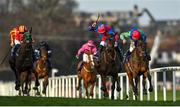 5 February 2023; The Goffer, second right, with Davy Russell up, on their way to winning the Bulmers Leopardstown Handicap Steeplechase on day two of the Dublin Racing Festival at Leopardstown Racecourse in Dublin. Photo by Seb Daly/Sportsfile