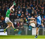 5 February 2023; Niall Scully of Dublin has his shot blocked by Michael Donovan of Limerick during the Allianz Football League Division 2 match between Limerick and Dublin at TUS Gaelic Grounds in Limerick. Photo by Sam Barnes/Sportsfile