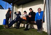 5 February 2023;  Waterford backroom staff member Donncha O’Callaghan, second right, watches the match with members of the grounds staff, from left, Johnny Arrigan, David Howell, Noel Sullivan and Ollie Drummy during the Allianz Hurling League Division 1 Group B match between Waterford and Dublin at Fraher Field in Dungarvan, Waterford. Photo by Harry Murphy/Sportsfile