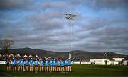 5 February 2023; Dublin players stand for Amhrán na bhFiann before the Allianz Hurling League Division 1 Group B match between Waterford and Dublin at Fraher Field in Dungarvan, Waterford. Photo by Harry Murphy/Sportsfile