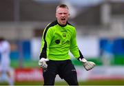 5 February 2023; Cork Youth League goalkeeper Robert Barry celebrates after his side score their fourth goal during the FAI Youth Inter-League Cup Final 2023 match between Galway District League and Cork Youth League at Eamonn Deacy Park in Galway. Photo by Tyler Miller/Sportsfile