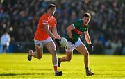 5 February 2023; Rory Grugan of Armagh in action against Enda Hession of Mayo during the Allianz Football League Division 1 match between Armagh and Mayo at Box-It Athletic Grounds in Armagh. Photo by Brendan Moran/Sportsfile