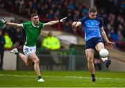 5 February 2023; Brian Fenton of Dublin in action against Paul Maher of Limerick during the Allianz Football League Division 2 match between Limerick and Dublin at TUS Gaelic Grounds in Limerick. Photo by Sam Barnes/Sportsfile
