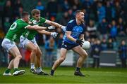 5 February 2023; Con O'Callaghan of Dublin in action against Paul Maher, left, and Cillian Fahy of Limerick during the Allianz Football League Division 2 match between Limerick and Dublin at TUS Gaelic Grounds in Limerick. Photo by Sam Barnes/Sportsfile