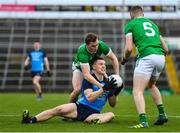 5 February 2023; Con O'Callaghan of Dublin in action against Jim Liston,  left, and Brian Fanning of Limerick during the Allianz Football League Division 2 match between Limerick and Dublin at TUS Gaelic Grounds in Limerick. Photo by Sam Barnes/Sportsfile