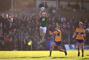 5 February 2023; Cillian O’Sullivan of Meath in action against Emmet McMahon of Clare during the Allianz Football League Division 2 match between Meath and Clare at Páirc Tailteann in Navan, Meath. Photo by Daire Brennan/Sportsfile