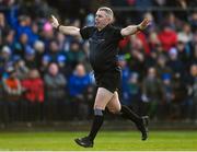 5 February 2023; Referee Liam Gordon signals for a penalty during the Allianz Hurling League Division 1 Group B match between Waterford and Dublin at Fraher Field in Dungarvan, Waterford. Photo by Harry Murphy/Sportsfile