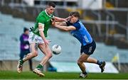 5 February 2023; Iain Corbett of Limerick in action against Adam Fearon of Dublin during the Allianz Football League Division 2 match between Limerick and Dublin at TUS Gaelic Grounds in Limerick. Photo by Sam Barnes/Sportsfile