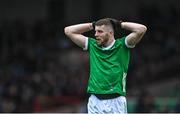 5 February 2023; Brian Fanning of Limerick reacts during the Allianz Football League Division 2 match between Limerick and Dublin at TUS Gaelic Grounds in Limerick. Photo by Sam Barnes/Sportsfile