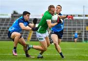 5 February 2023; Séan O'Dea of Limerick in action against Lorcan O'Dell, left, and Con O'Callaghan of Dublin during the Allianz Football League Division 2 match between Limerick and Dublin at TUS Gaelic Grounds in Limerick. Photo by Sam Barnes/Sportsfile