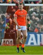 5 February 2023; Rian O'Neill of Armagh celebrates after kicking the equalising score in injury time during the Allianz Football League Division 1 match between Armagh and Mayo at Box-It Athletic Grounds in Armagh. Photo by Brendan Moran/Sportsfile