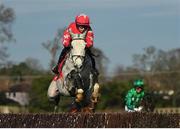 5 February 2023; Dunvegan, with Bryan Cooper up, during the Ladbrokes Dublin Steeplechase on day two of the Dublin Racing Festival at Leopardstown Racecourse in Dublin. Photo by Seb Daly/Sportsfile