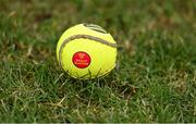 4 February 2023; A general view of a SMART sliotar during the Allianz Hurling League Division 1 Group B match between Antrim and Kilkenny at Corrigan Park in Belfast. Photo by Ramsey Cardy/Sportsfile