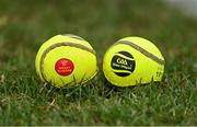 4 February 2023; A general view of SMART sliotars during the Allianz Hurling League Division 1 Group B match between Antrim and Kilkenny at Corrigan Park in Belfast. Photo by Ramsey Cardy/Sportsfile