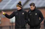 4 February 2023; Kilkenny manager Derek Lyng, right, and selector Peter Barry during the Allianz Hurling League Division 1 Group B match between Antrim and Kilkenny at Corrigan Park in Belfast. Photo by Ramsey Cardy/Sportsfile