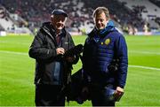 4 February 2023; Cork photographer George Hatchell with his son, Irish ambassador to Chile, Colm Hatchell before the Allianz Hurling League Division 1 Group A match between Cork and Limerick at Páirc Ui Chaoimh in Cork. Photo by Eóin Noonan/Sportsfile